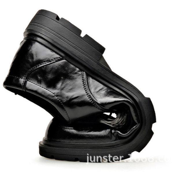 50代メンズファッション 本革【厚底紐締め式ビジネス革靴】