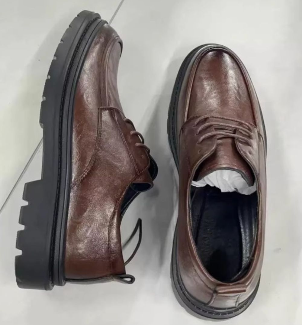 50代メンズファッション 牛革【厚底ビジネス革靴】