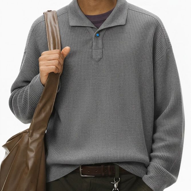 50代メンズファッション【長袖ポロシャツ】  全2色