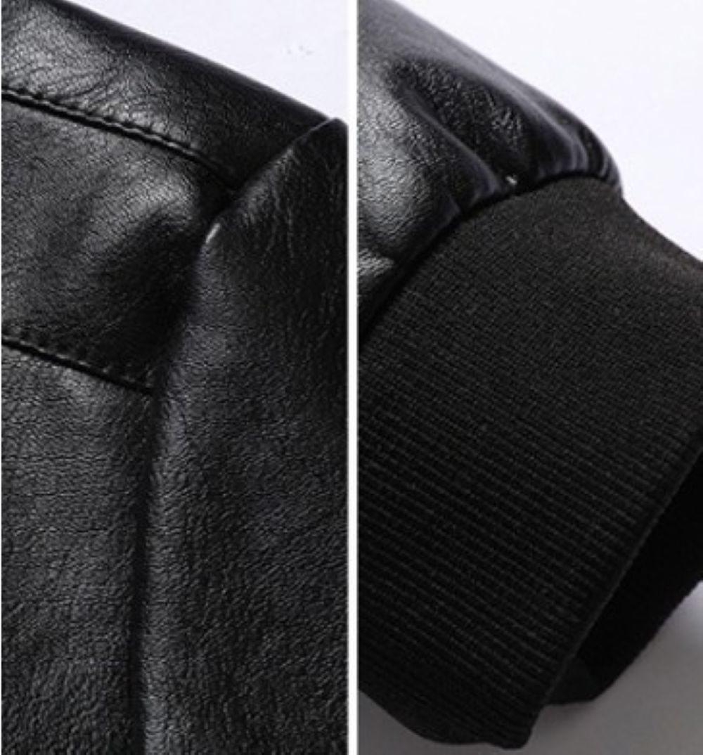 50代メンズファッション 　合成皮【革スタンドカラージャケット】3カラー