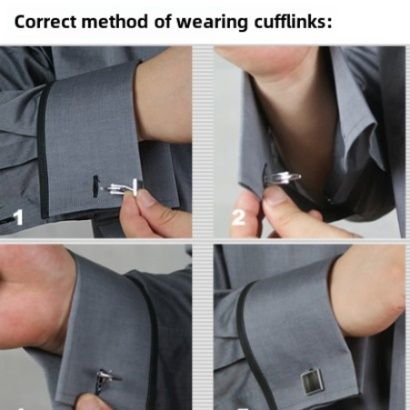 50代メンズファッション 高級　【格子柄襟元ドレスビジネスシャツ】