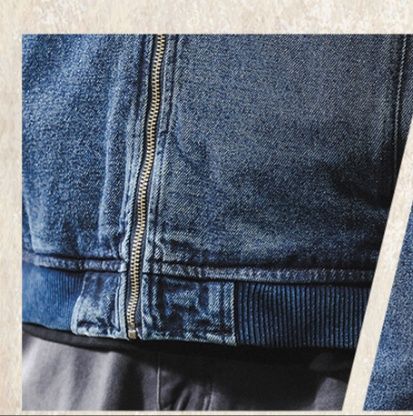 50代メンズファッション　【デニムフード付きジャケット】