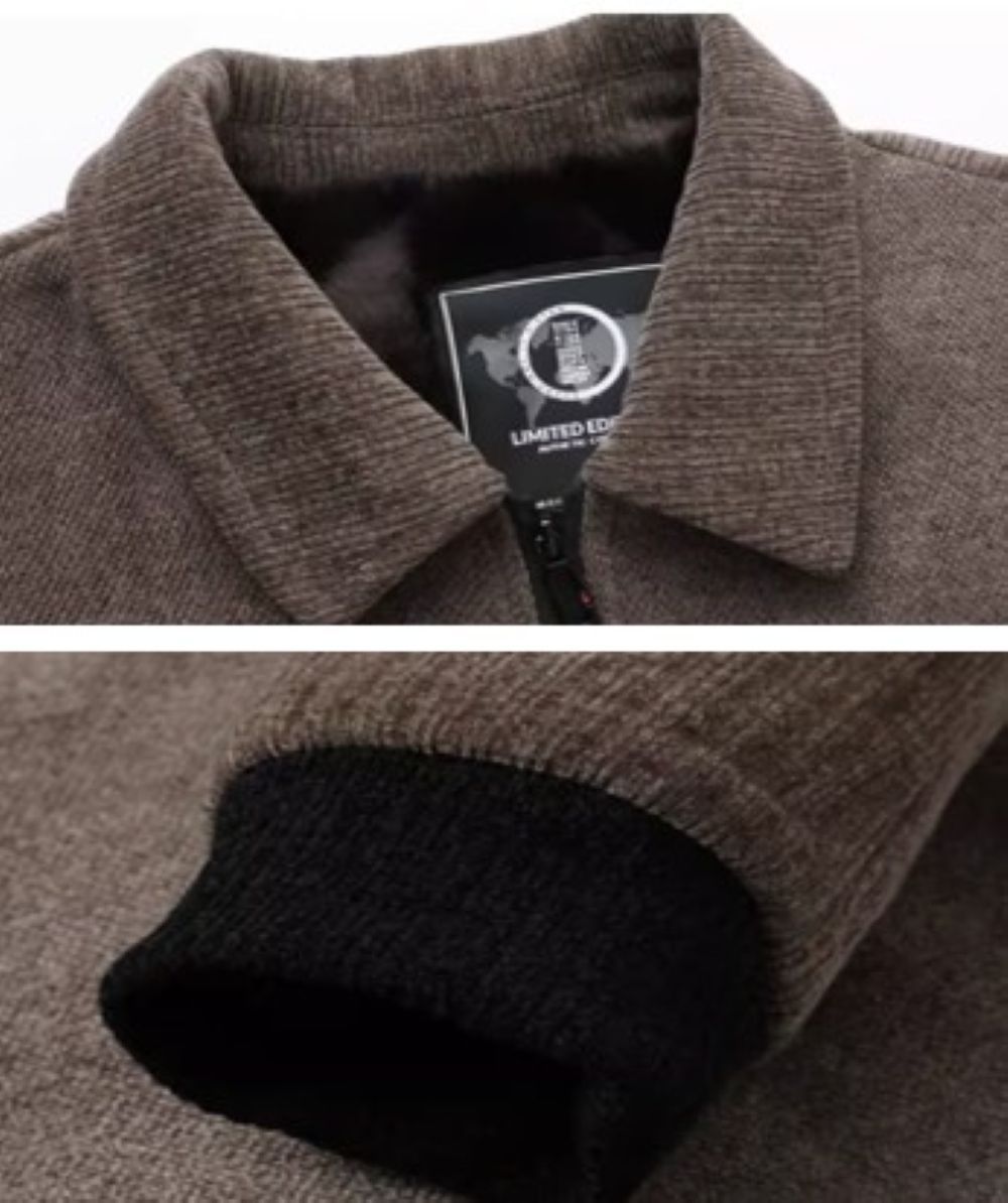 50代メンズファッション アウター 【裏ボア付き リブジャケット】大きめサイズ