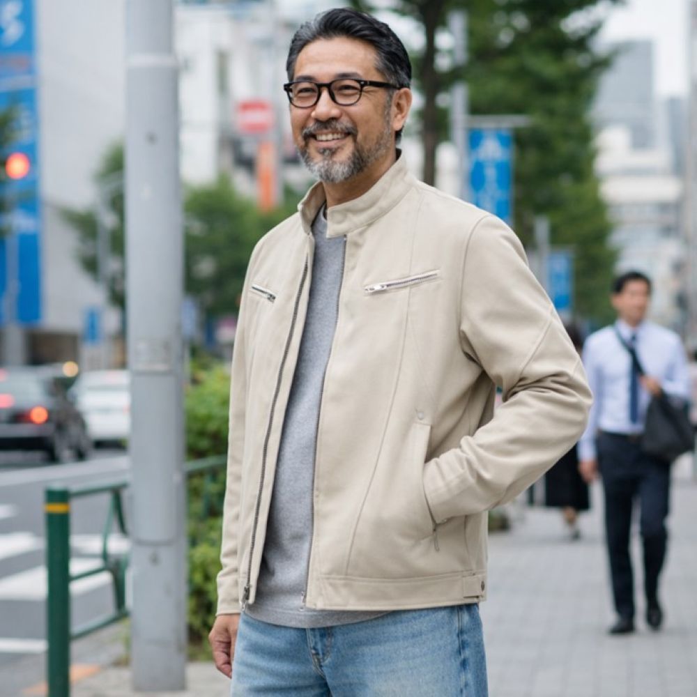 50代メンズファッション　上質【シンプル・スタジアムジャンパー】　2カラー