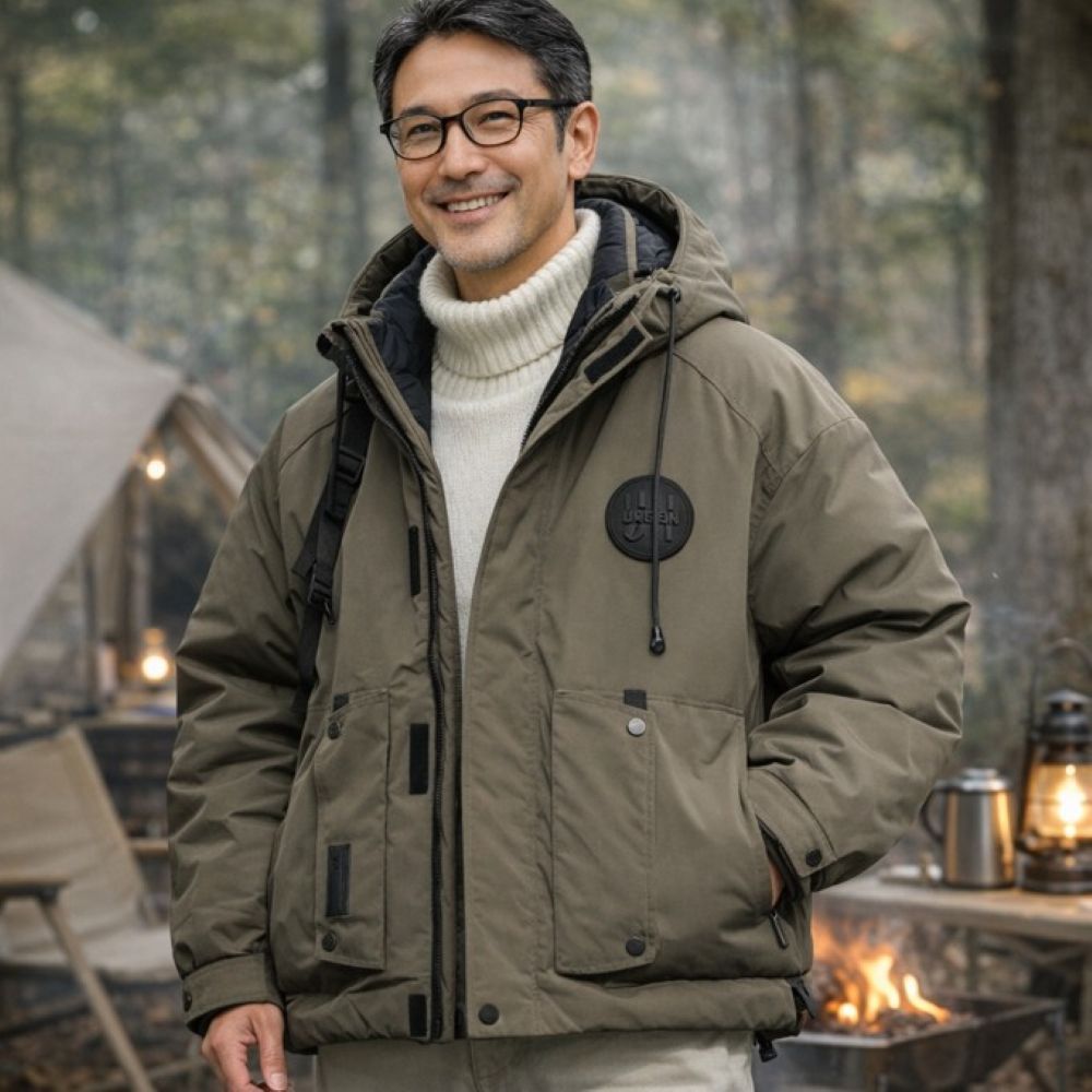 50代メンズファッション 多機能フード付き【ダウンジャケット】