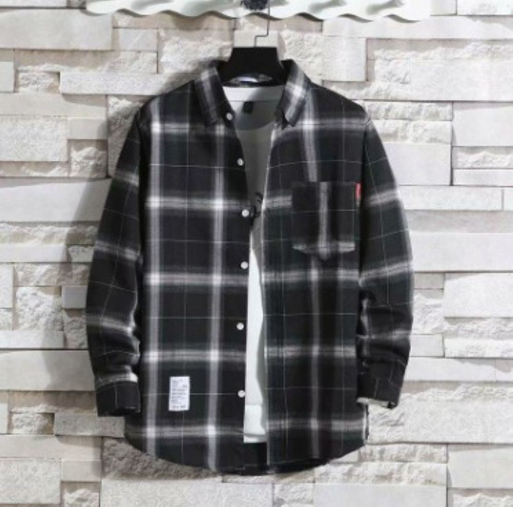 50代メンズファッション 大人の【チェック柄長袖シャツ】