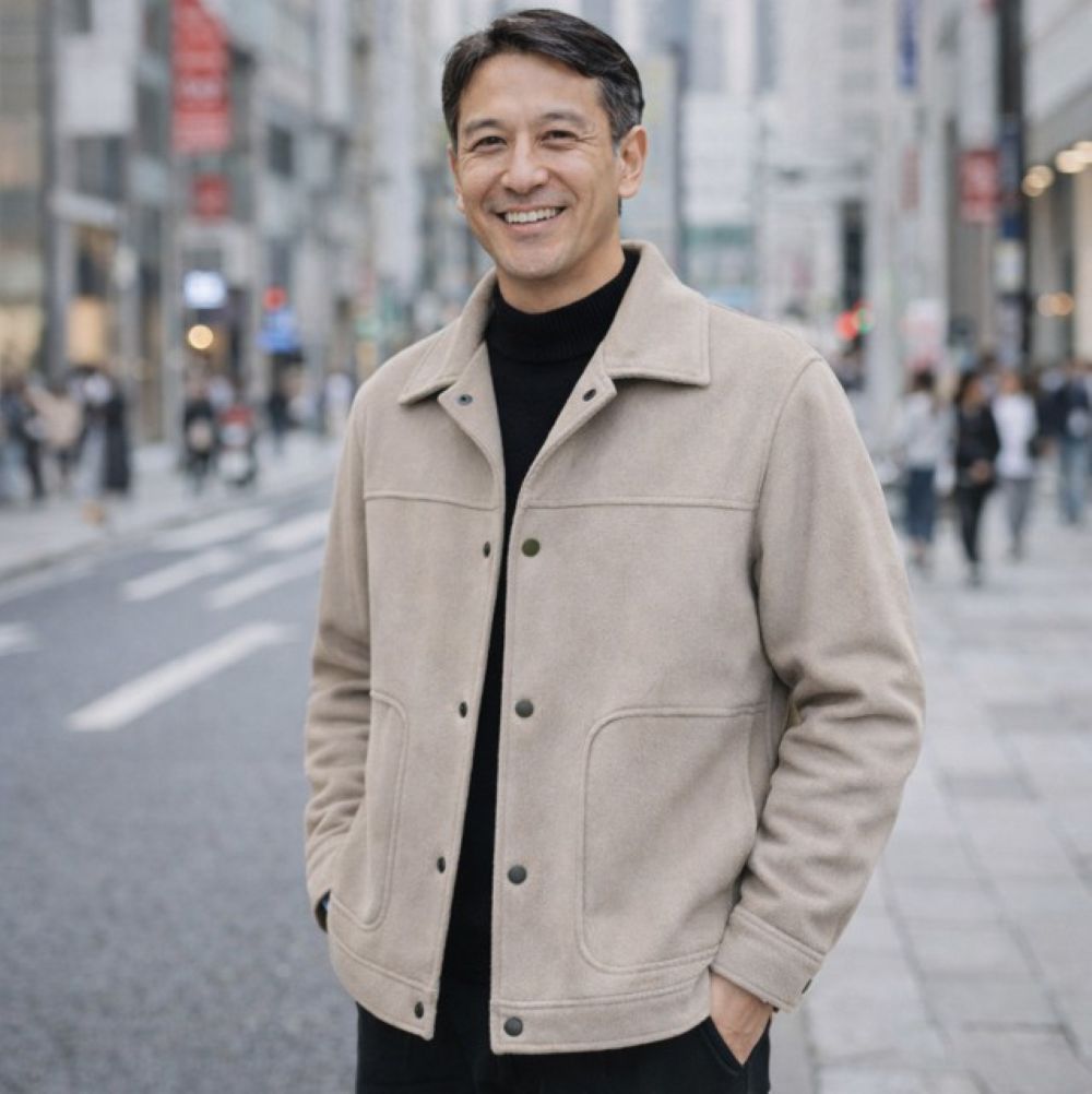 50代メンズファッション 大人の【ウール混シンプル・ジャケット】