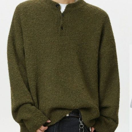 50代メンズファッション　【ヘンリーネックニットセーター】在庫少