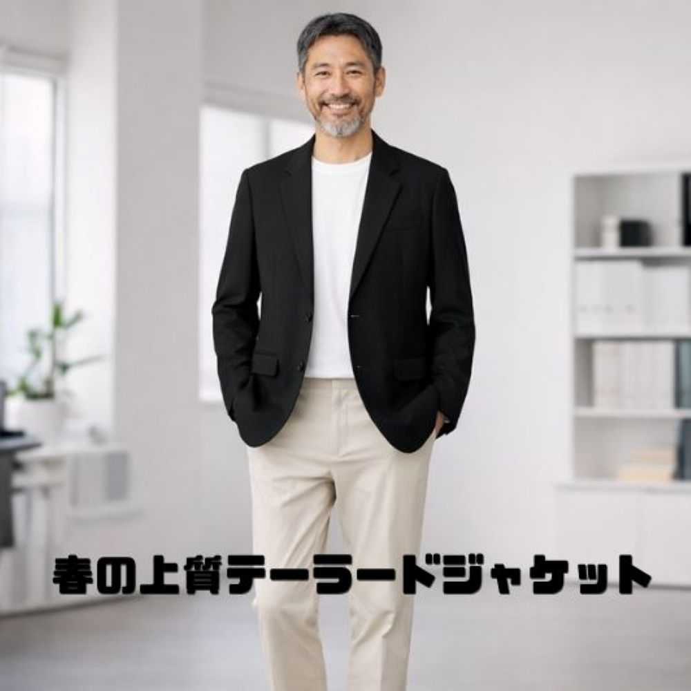 50代メンズファッション 大人の春の【上質テーラードジャケット】