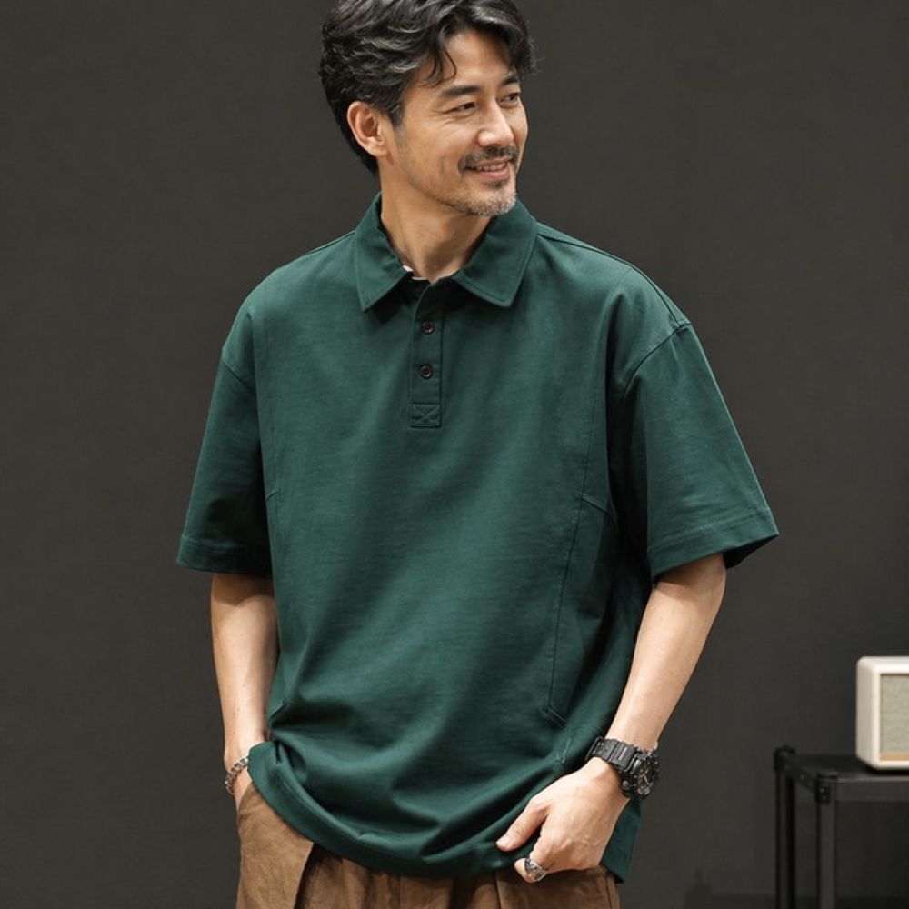 50代メンズファッション 大人のカラー【半袖ポロシャツ】