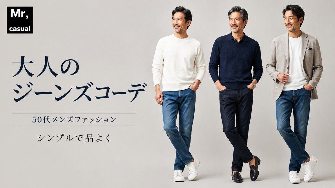 50代メンズのジーンズコーデおすすめ18選!大人のカジュアルを格上げする、シンプルコーディネートをご紹介
