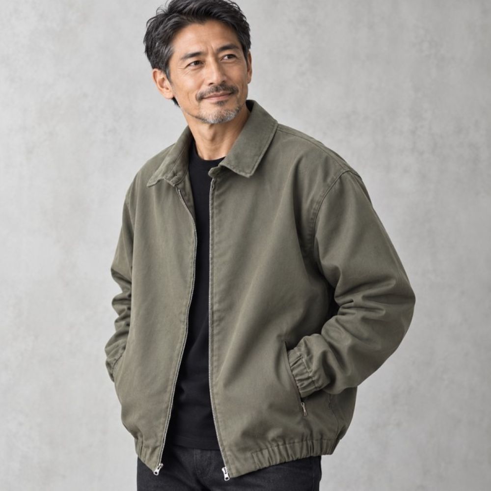 50代メンズファッション 大人の余裕を感じさせる【襟付きミリタリージャケット】