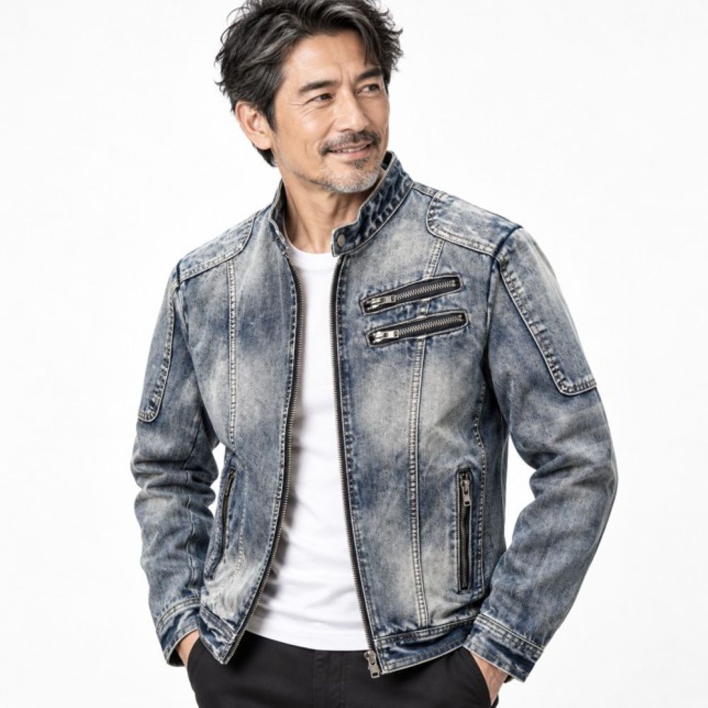 50代メンズファッション 【ヴィンテージ加工デニムジャケット】