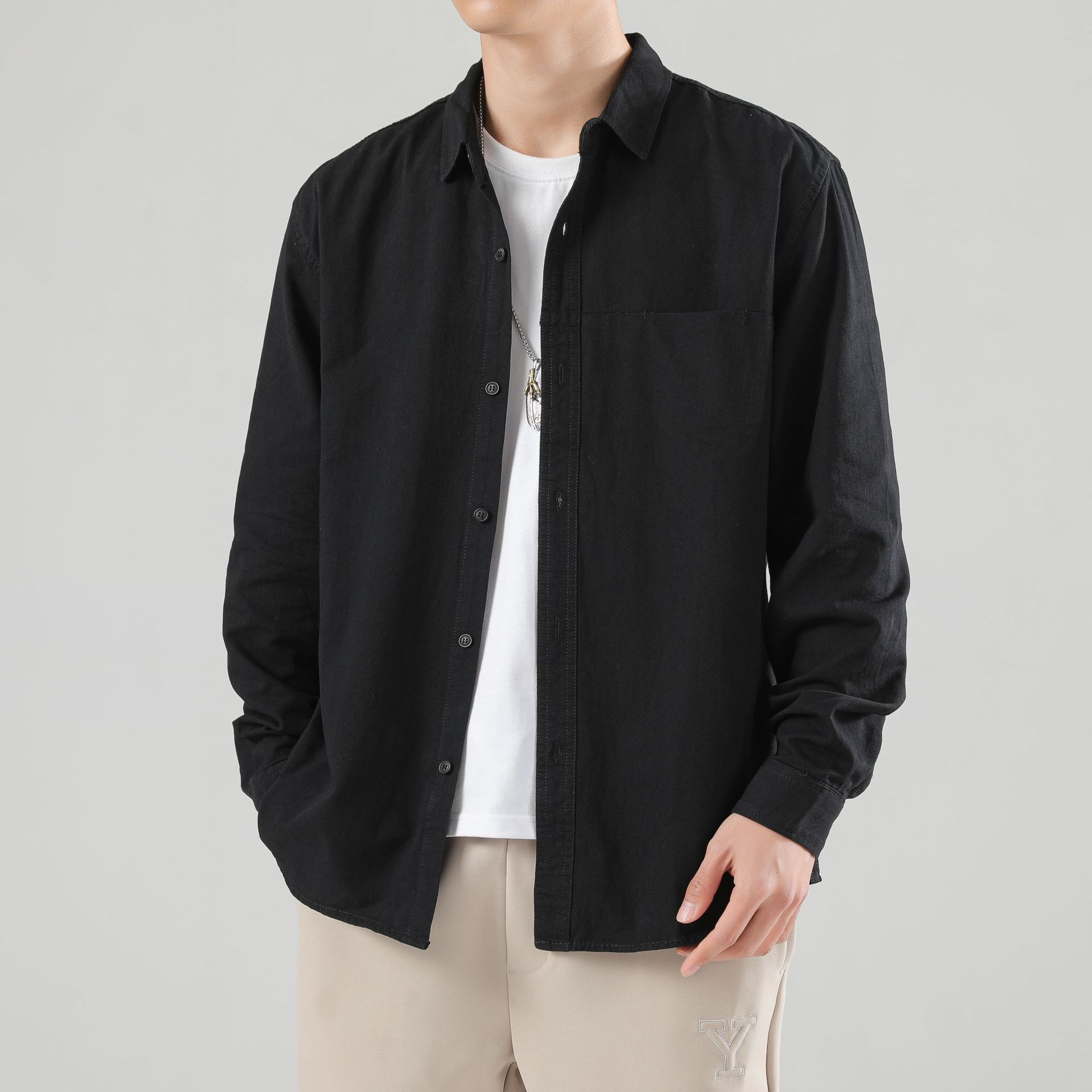 50代メンズファッション トップス シンプル上質シャツジャケット