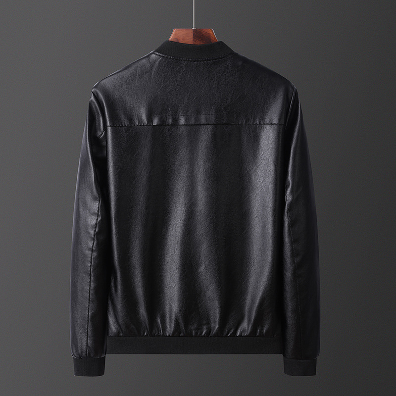 50代メンズファッション 　合成皮【革スタンドカラージャケット】3カラー