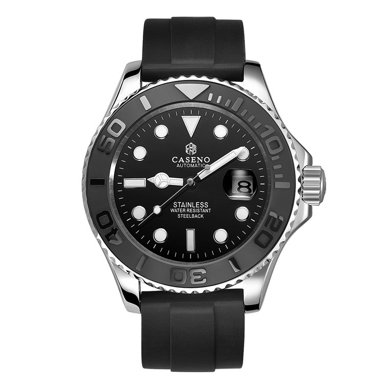 50代メンズファッション 回転ベゼル付き【自動巻き防水腕時計】