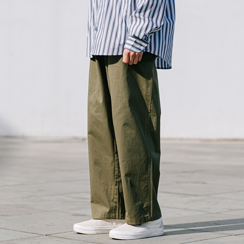 50代メンズファッション パンツ/ズボン ゆとりある上質ワイドパンツ