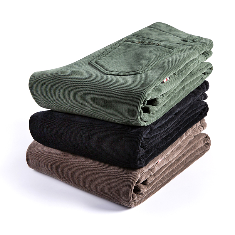 50代メンズファッション 裏起毛【コーデュロイ暖かストレートパンツ】3カラー