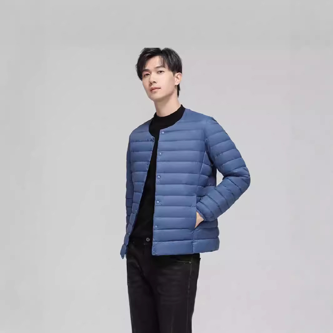 50代メンズファッション アウター キルティング軽量ノーカラージャケット