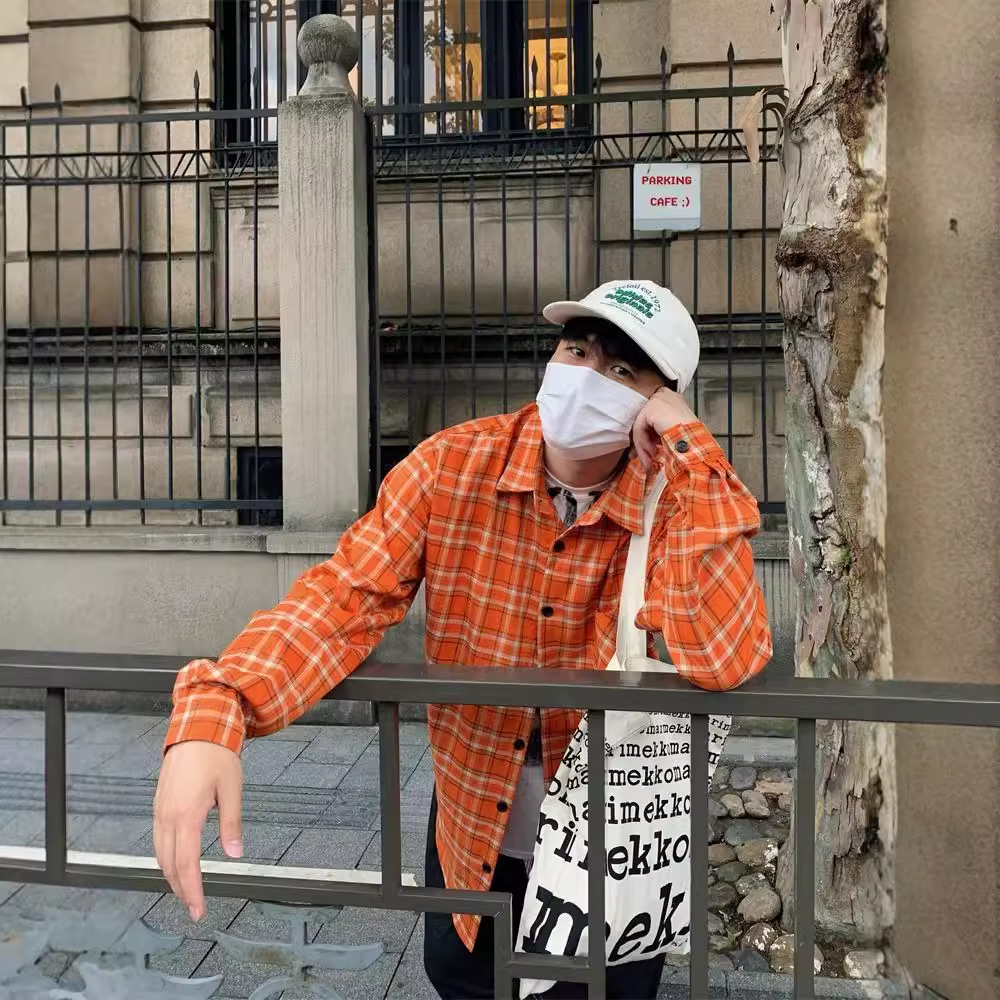 50代メンズファッション トップス ゆったりチェック柄シャツジャケット