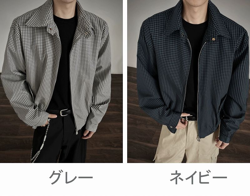50代メンズファッション 【チェック柄ジャケット】2カラー