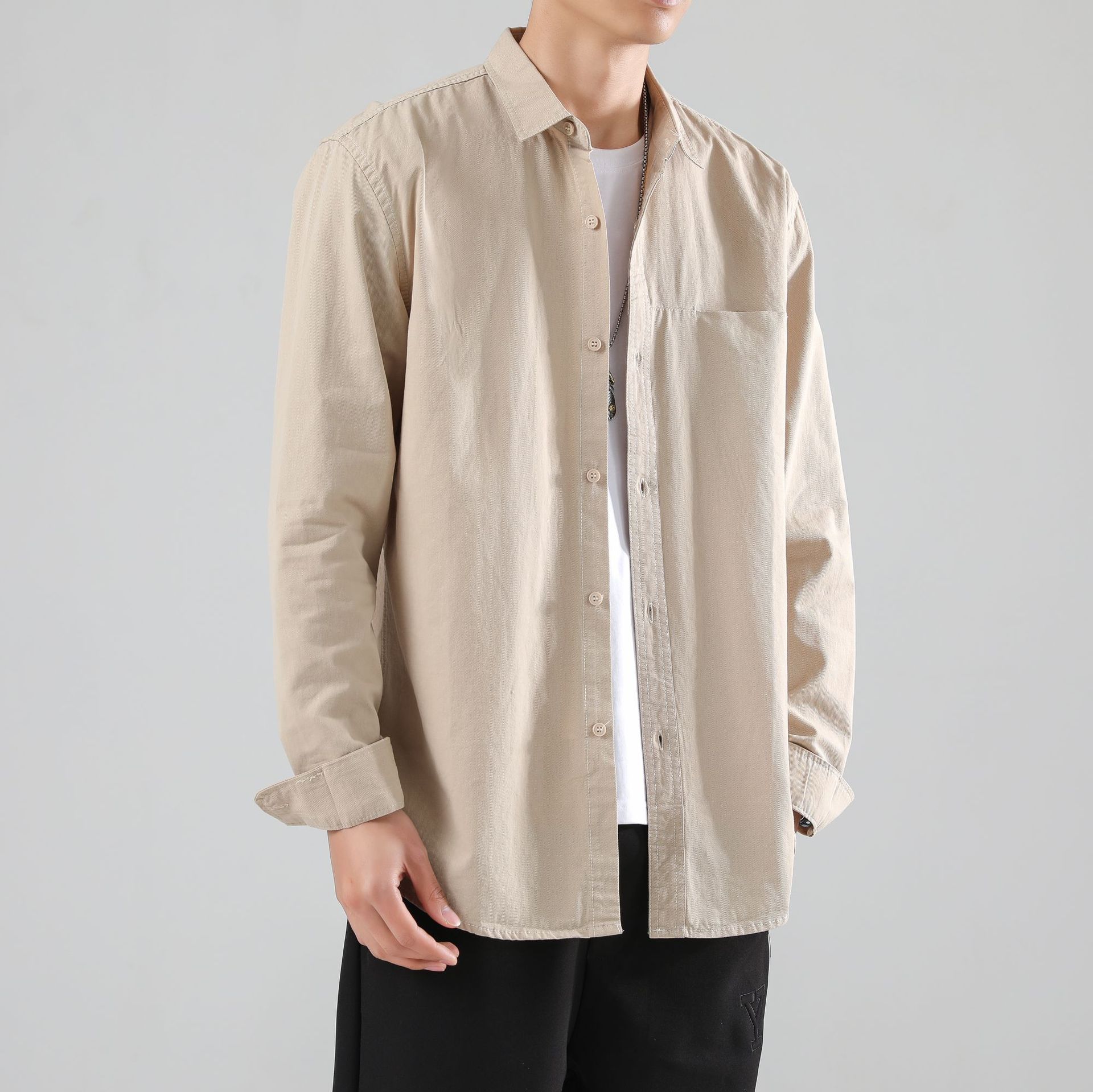 50代メンズファッション トップス シンプル上質シャツジャケット