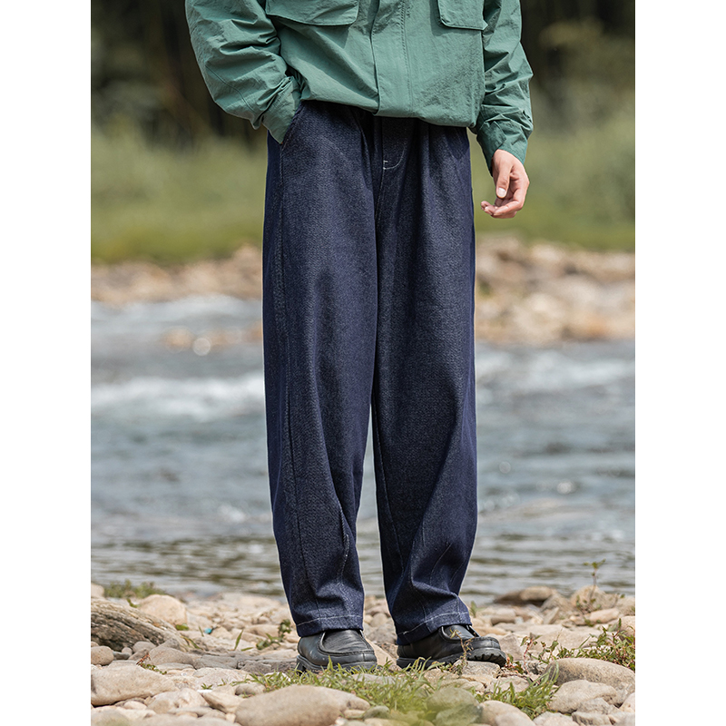 50代メンズファッション パンツ/ズボン リラックスストレートデニムパンツ