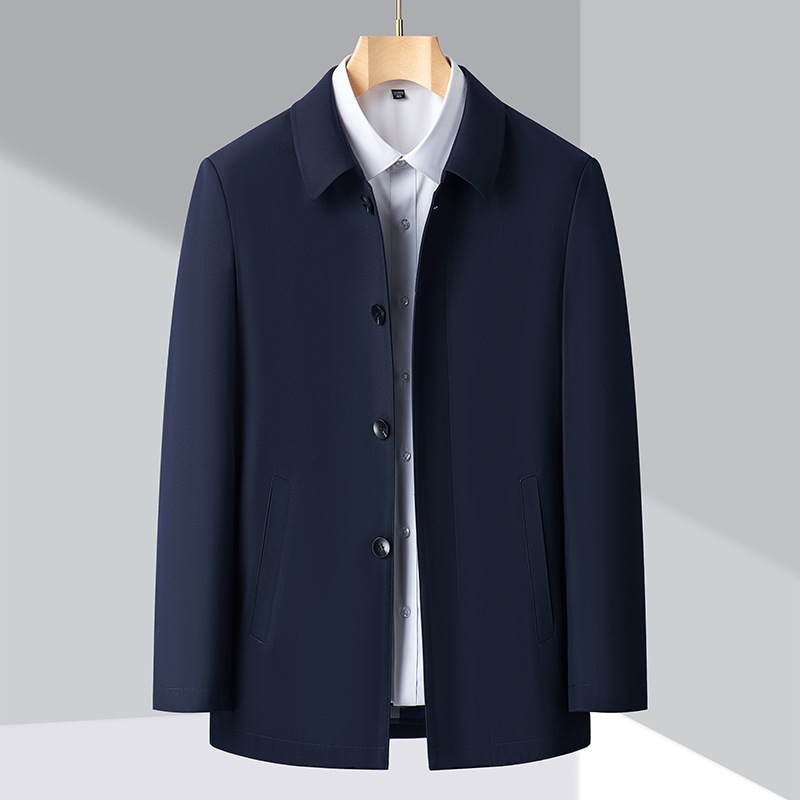 50代メンズファッション アウター シンプルスタンドカラー スプリングコート 3カラー