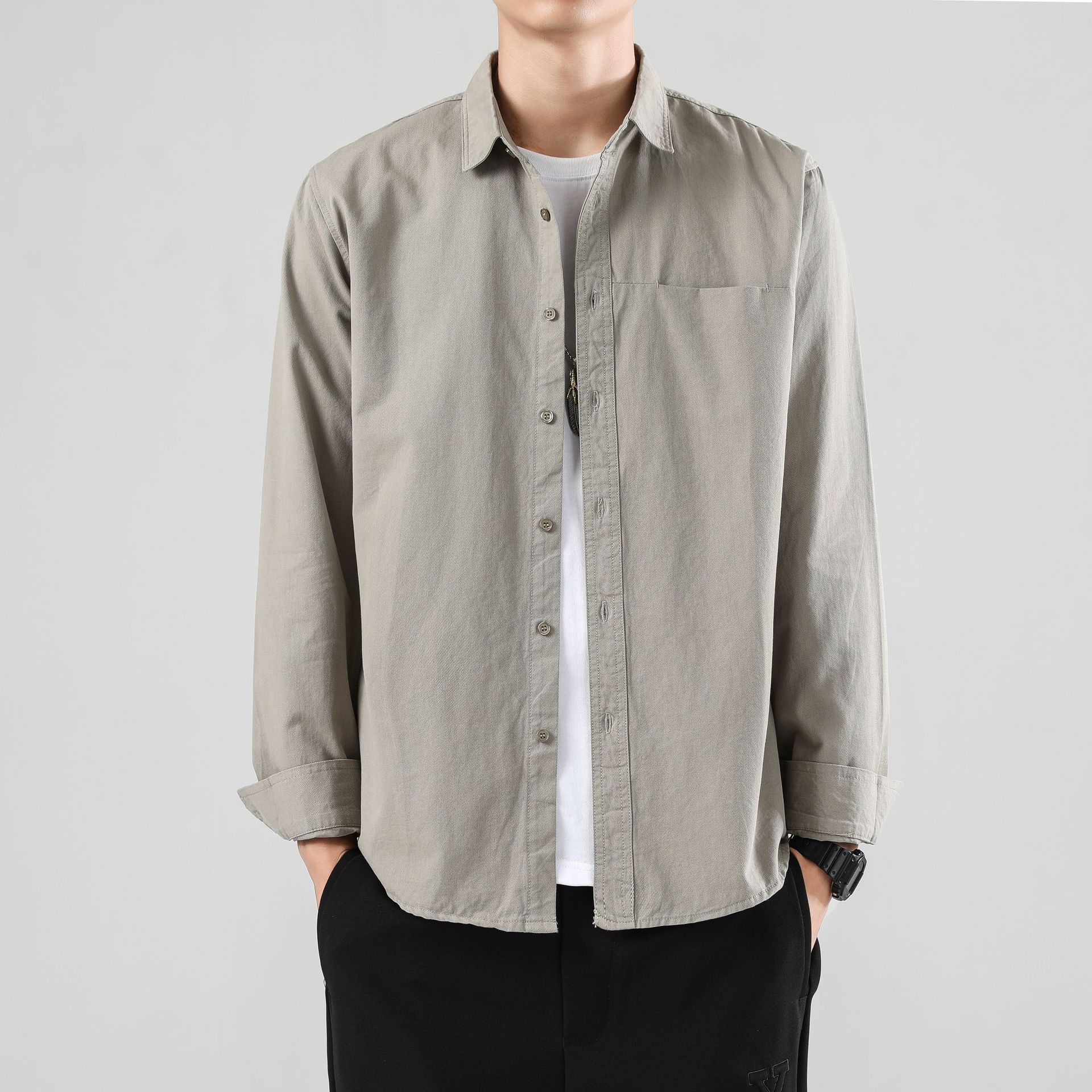 50代メンズファッション トップス シンプル上質シャツジャケット