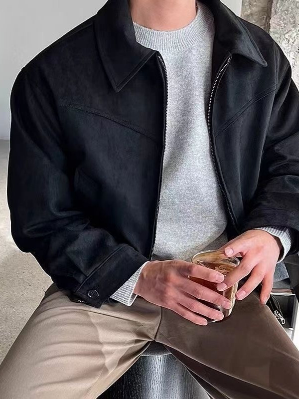 50代メンズファッション 大人の風格漂う【スェード革基調ジャケット】