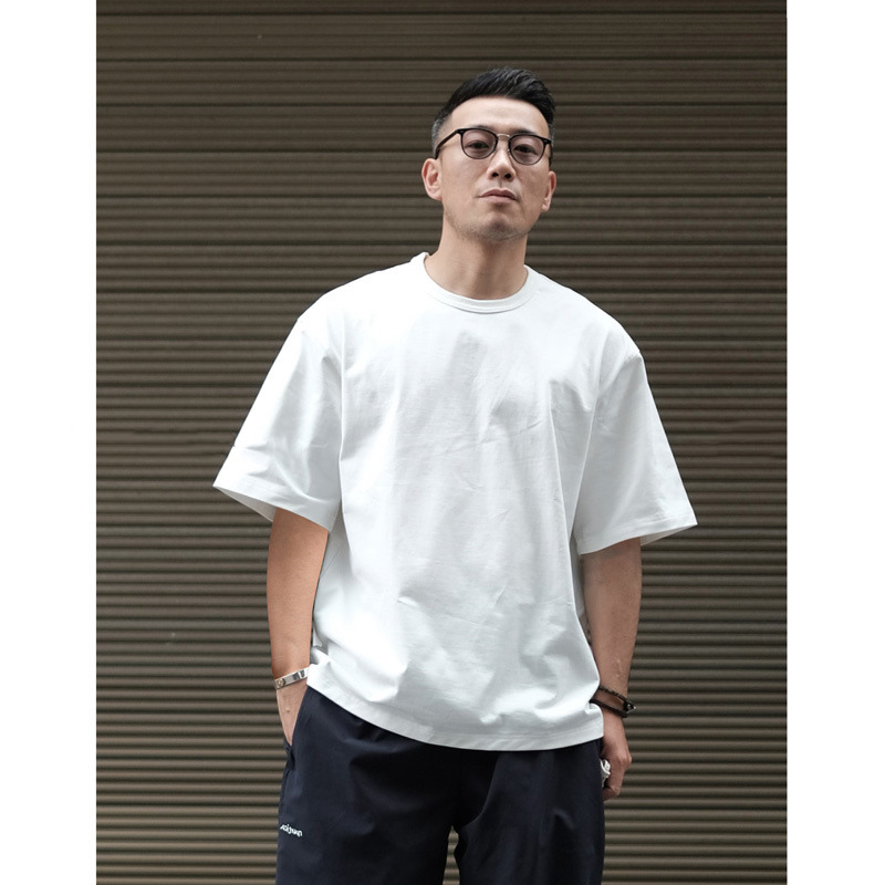 50代メンズファッション ゆとりシルエット贅沢コットン  【ワイドフィットTシャツ】