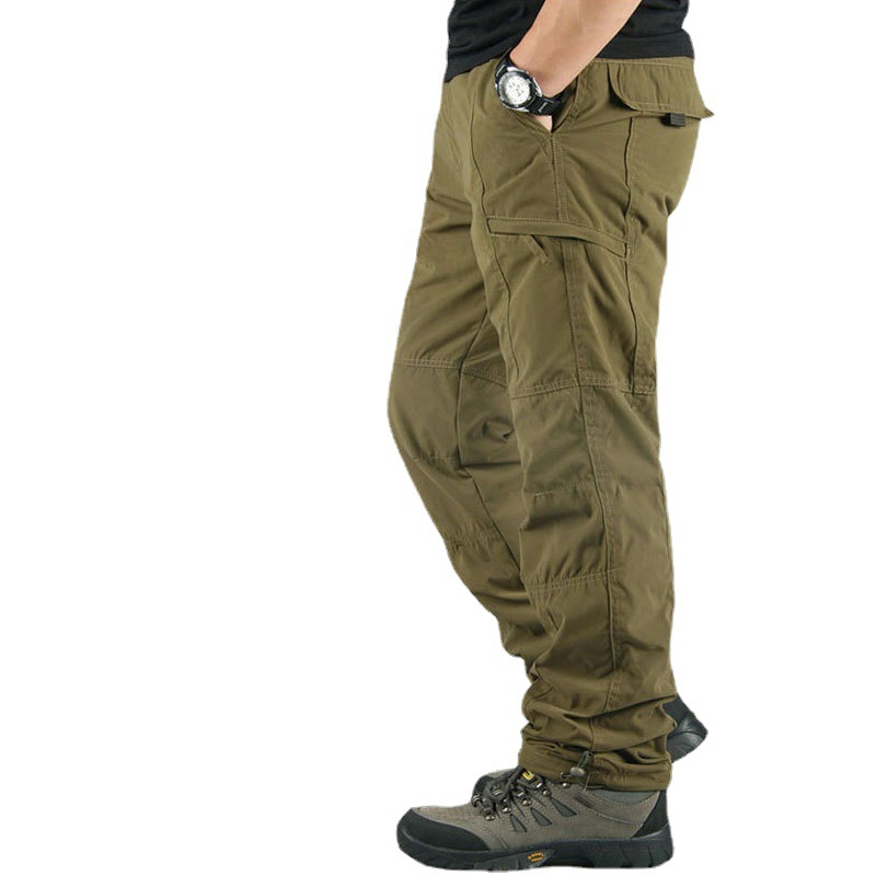 50代メンズファッション パンツ/ズボン　アウトドア向け裏ボア付きカーゴパンツ