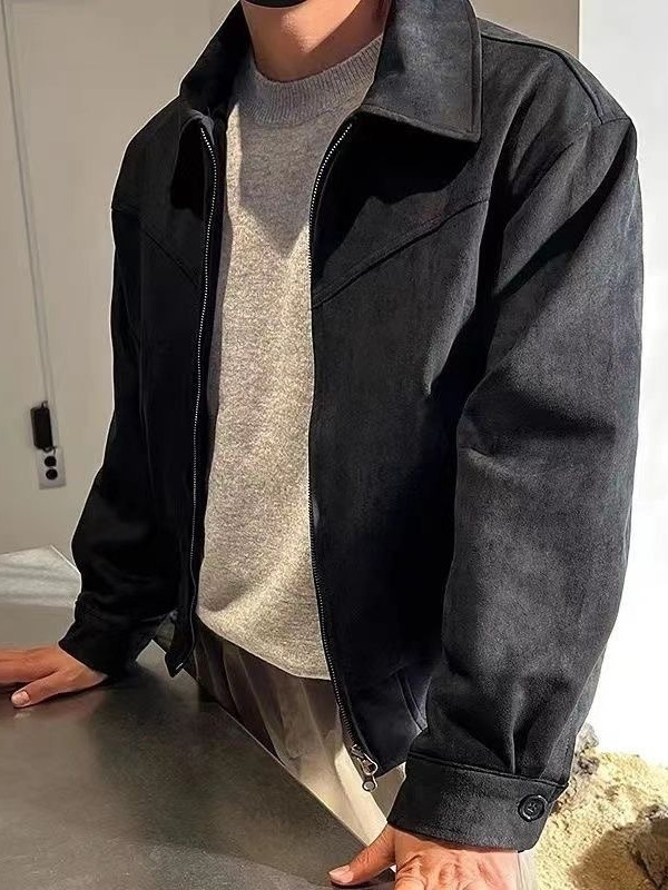 50代メンズファッション 大人の風格漂う【スェード革基調ジャケット】
