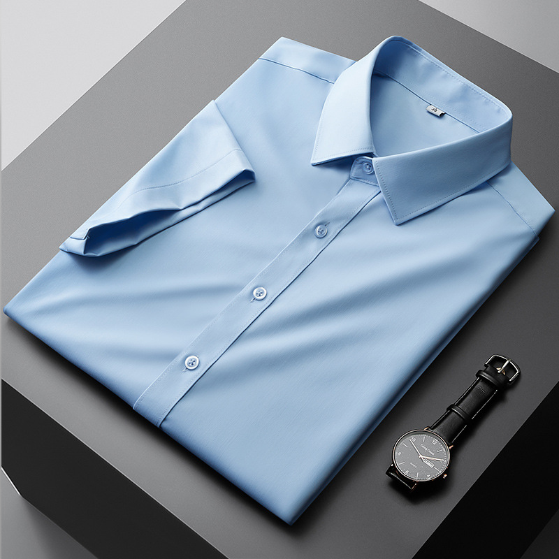 50代メンズファッション 　【上質シルエット半袖ワイシャツ】5カラータイプ
