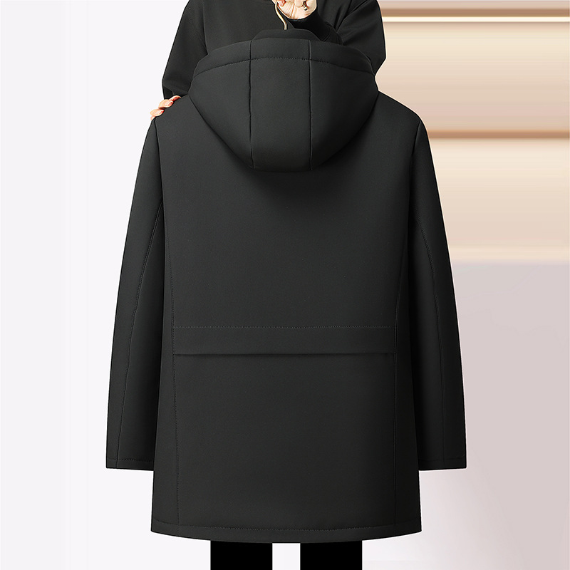 50代メンズファッション 裏ボア付き【防寒フード付きハーフコート】ビッグサイズ