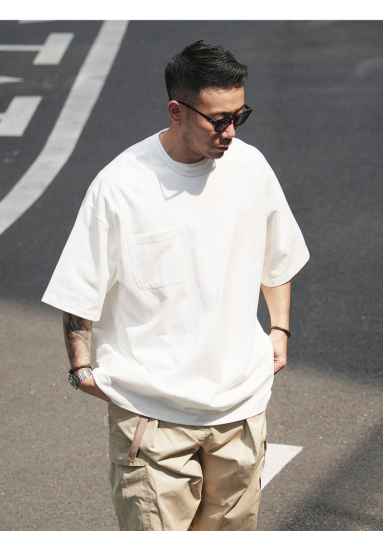 50代メンズファッション ゆとりシルエット贅沢コットン  【ワイドフィットTシャツ】