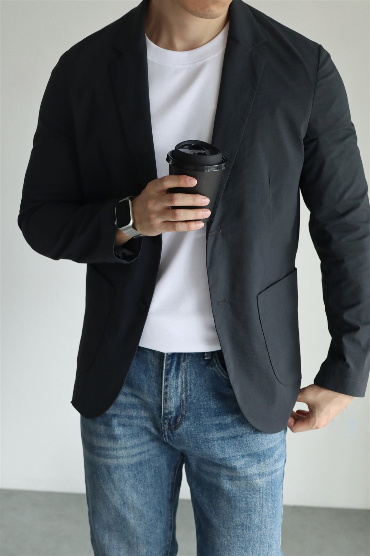 50代メンズ　　軽量素材の【テーラードジャケット】 2カラー　＊コーデ例有