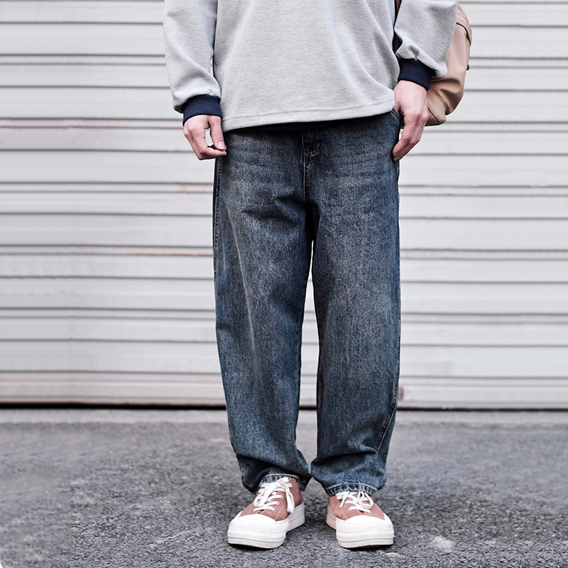 50代メンズファッション パンツ/ズボン ゆとりシルエット デニムパンツ
