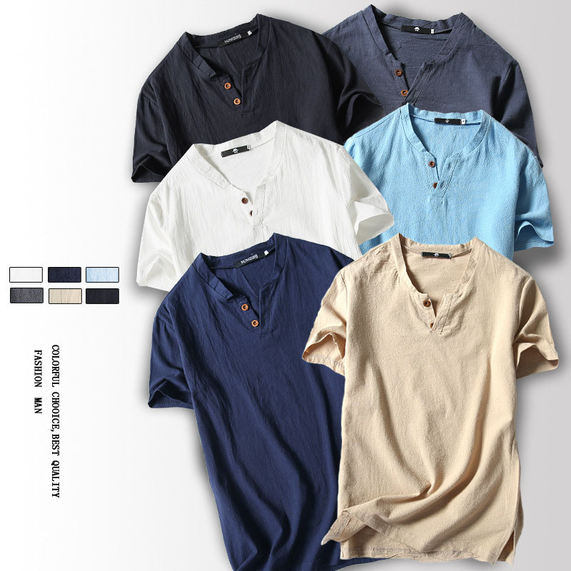 50代メンズファッション 大きいサイズ 【ヘンリーネック Tシャツ】５カラー