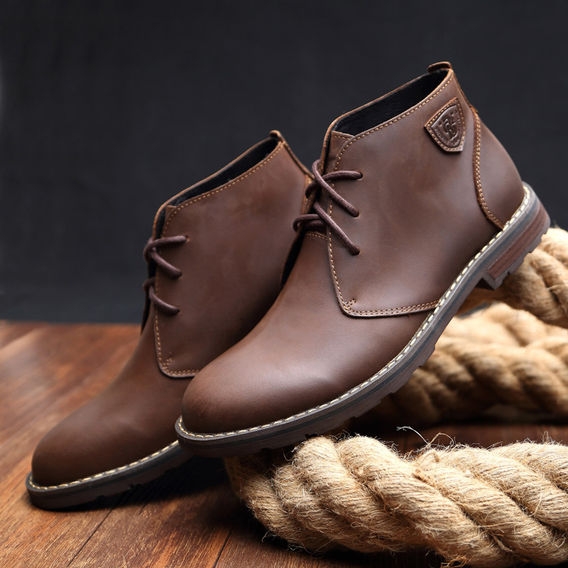 50代メンズファッション 【本革チャッカブーツ 】