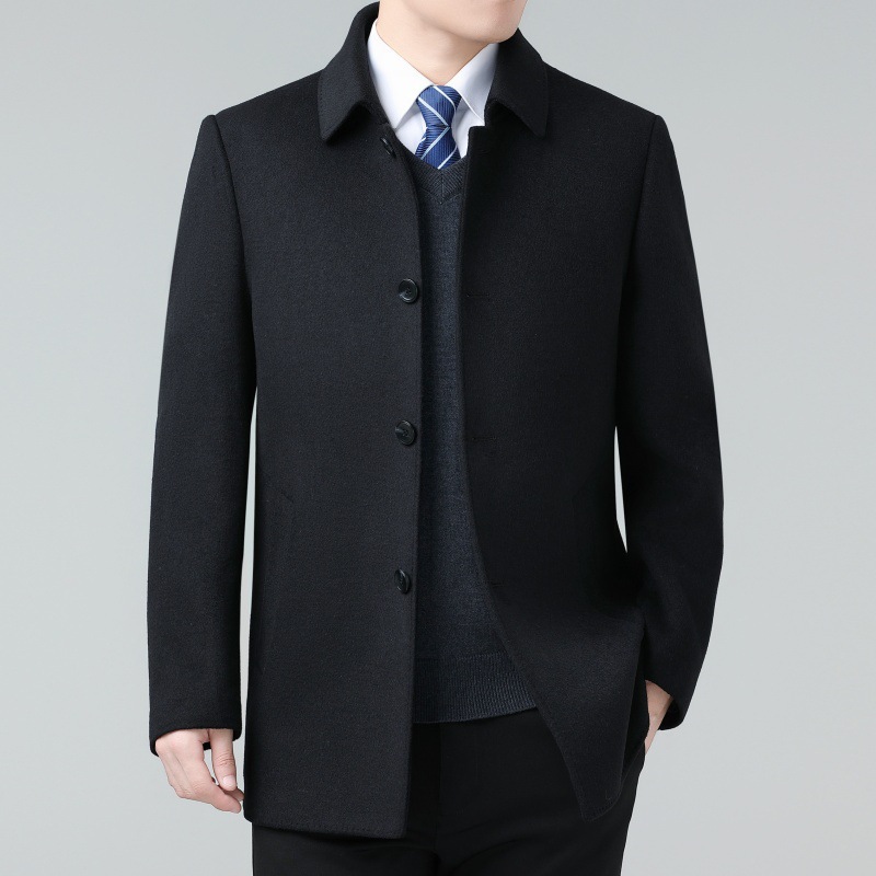 50代メンズファッション アウター 上質シンプルスタンドカラーコート