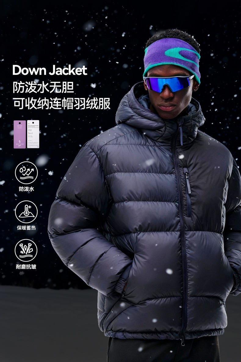 50代メンズファッション 高機能防水撥水中綿入りフード付きダウンジャケット