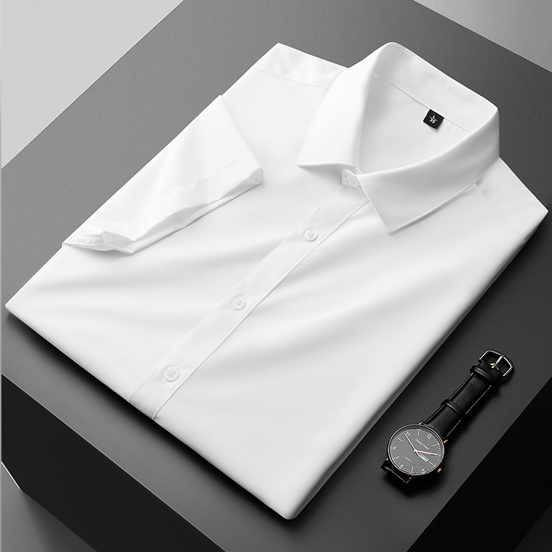 50代メンズファッション 　【上質シルエット半袖ワイシャツ】5カラータイプ