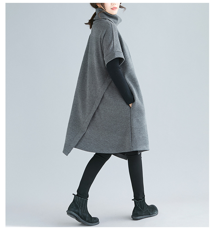 タートルネック ニットワンピース チュニック 秋冬 暖か