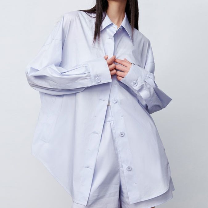 ゆったりシルエットチュニックシャツ