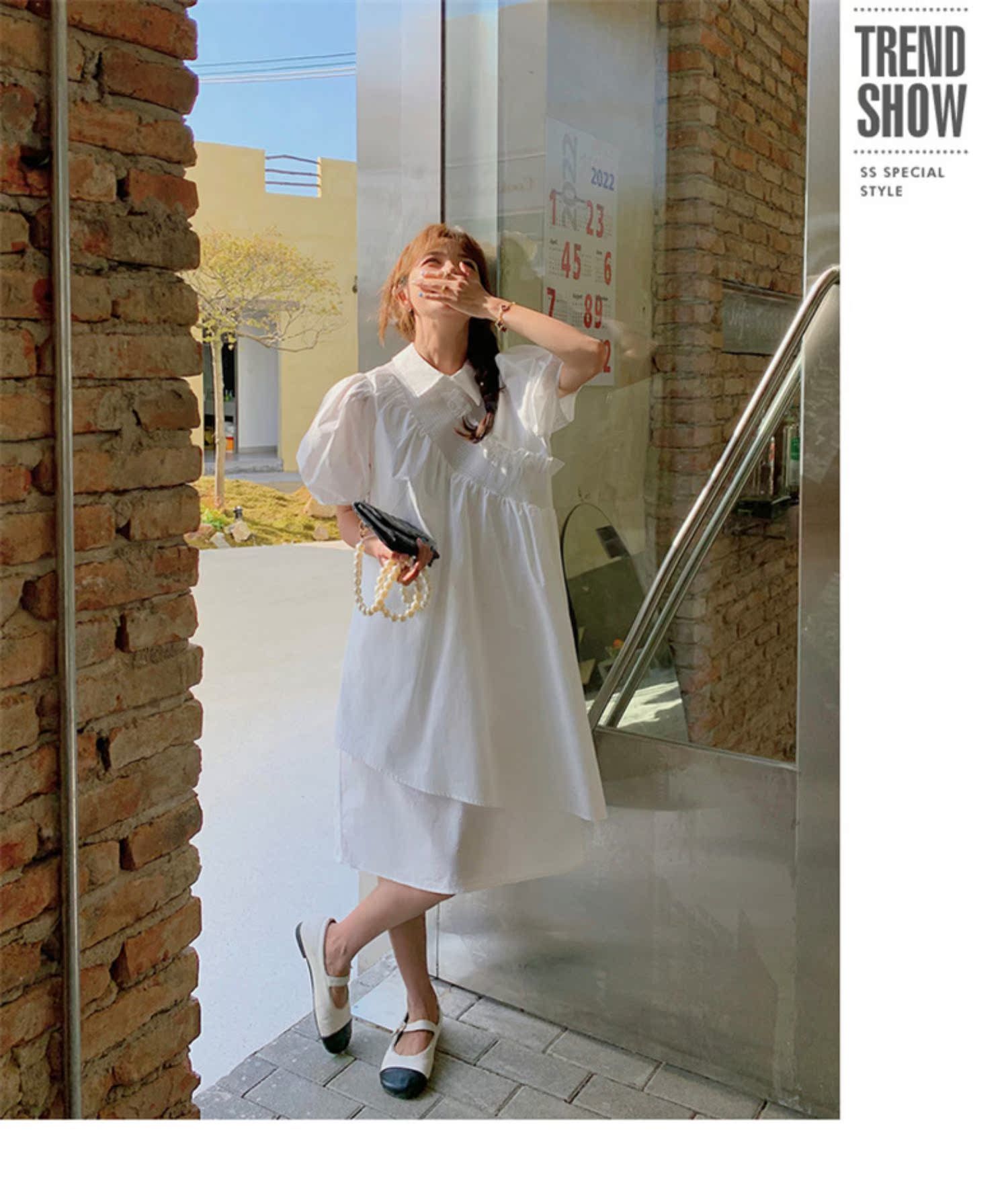 シンプル優美チュニックワンピース