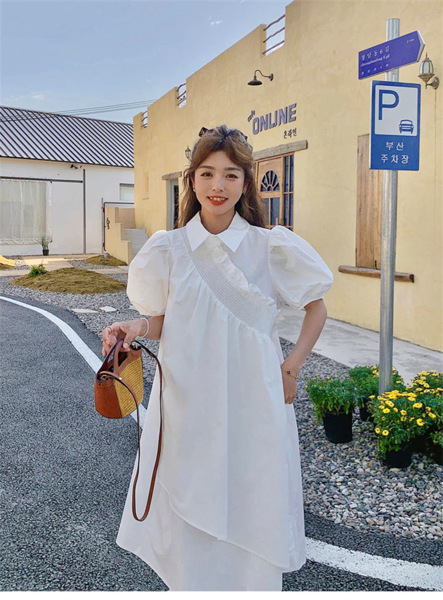 シンプル優美チュニックワンピース