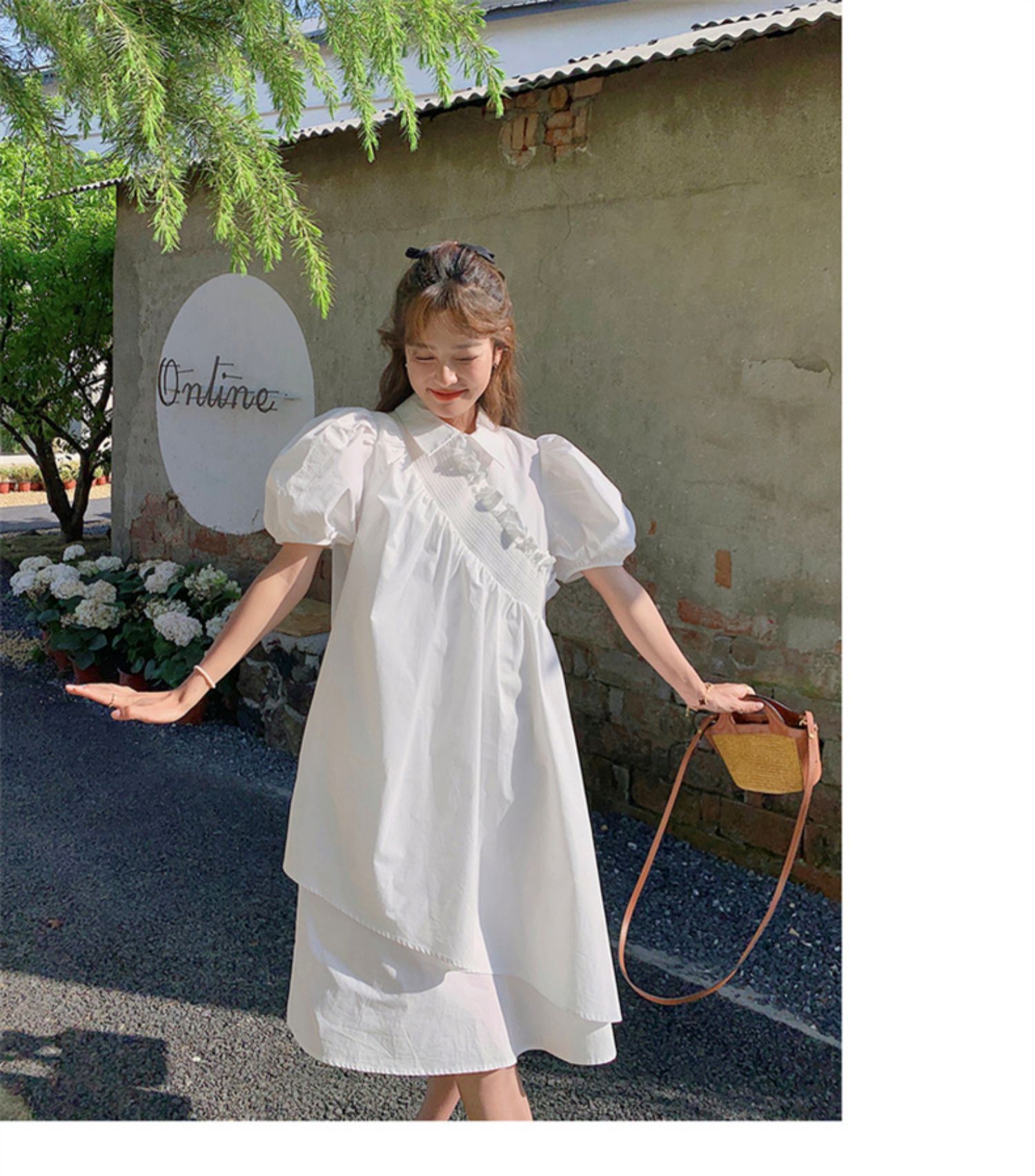 シンプル優美チュニックワンピース