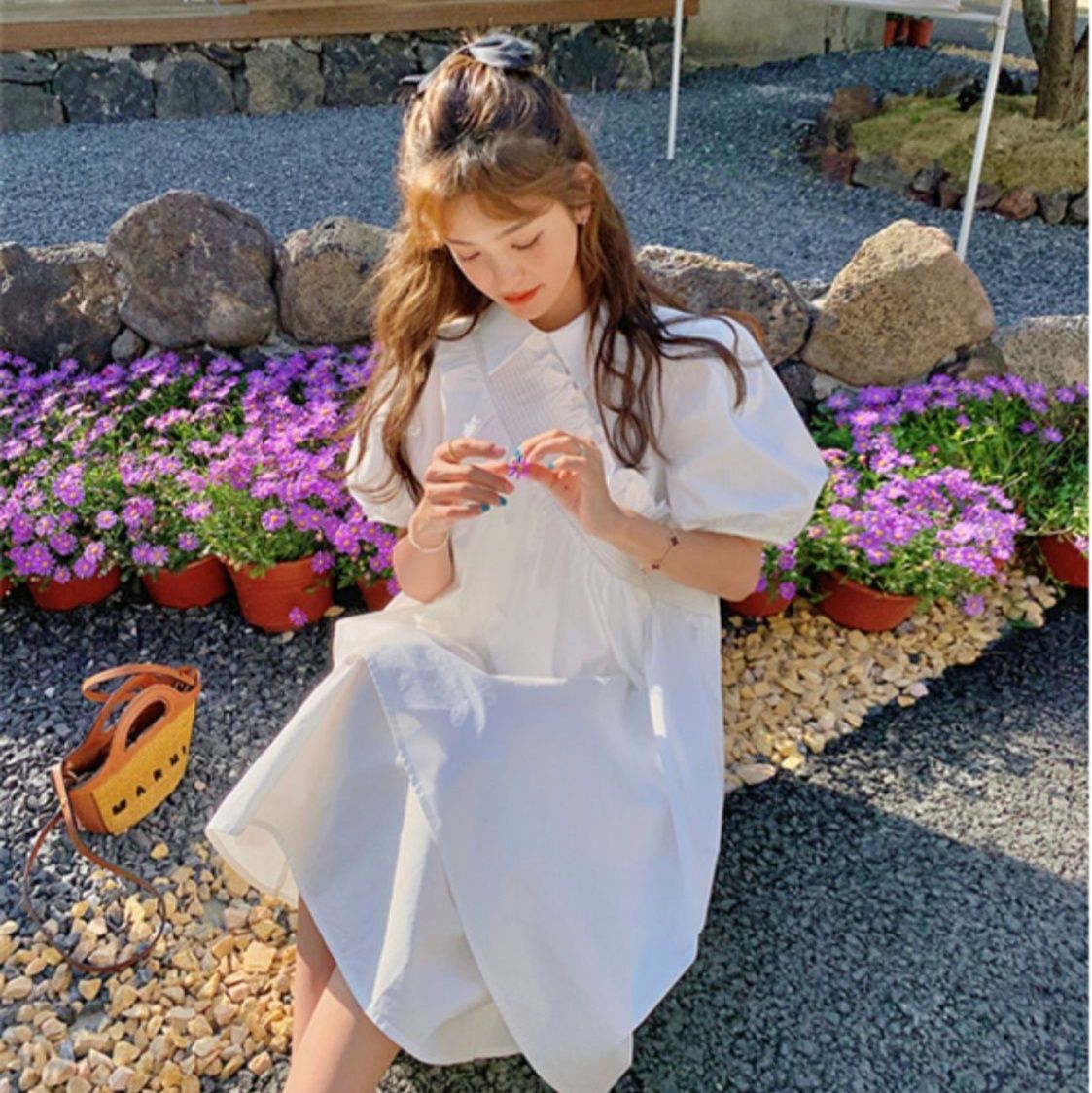 シンプル優美チュニックワンピース