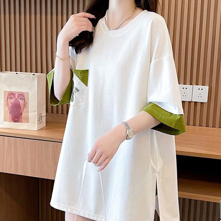 配色切替オーバーサイズチュニック